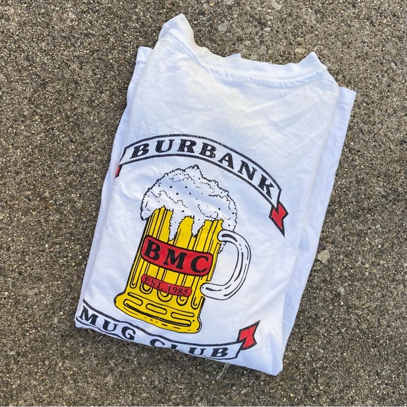 Vintage Beer Tee Burbank Mug Club, Single Stitch, Vintage Hanes (XXL) - Picture 2 of 12